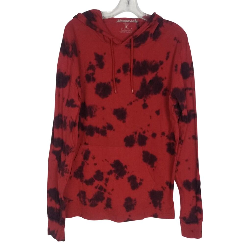 NWT Aeropostale Light Hoodie Men Large Red Tie Dye Casual